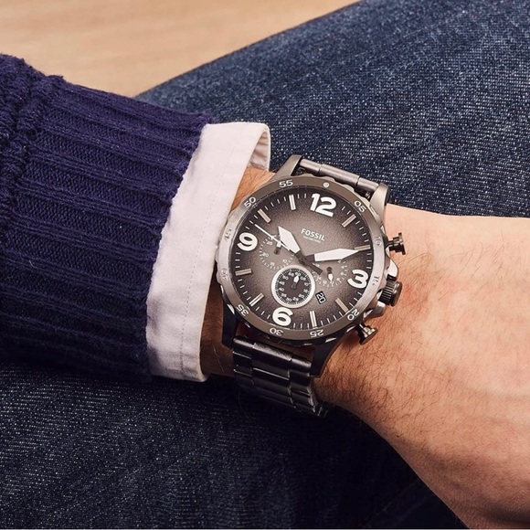 Fossil Men's Nate Stainless Steel Quartz Chronograph Watch - Picture 7 of 12